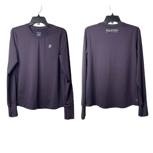 Peloton Womens‎ Standard Warm Up  Long Sleeves Top Purple Shirt Large New - Picture 14 of 16